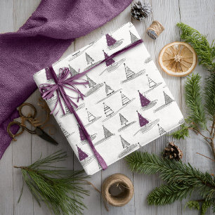 Papier Cadeau Motif de Noël pourpre n° 5 ID1009