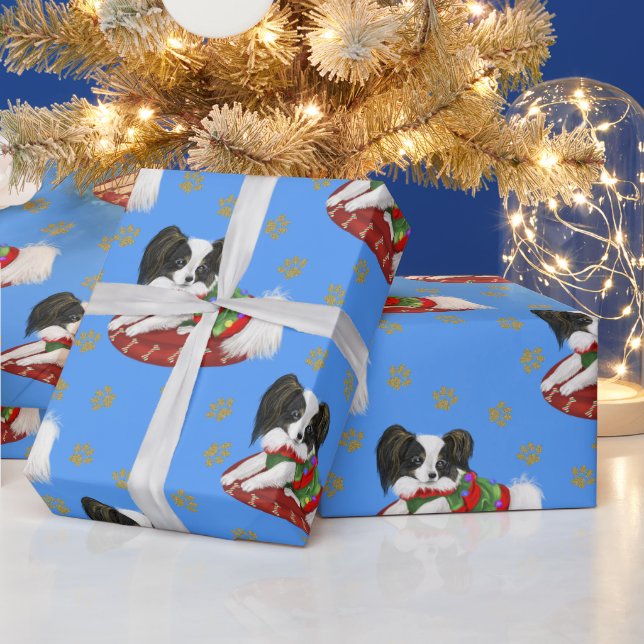 Papier Cadeau Motif de Noël Puppy Papillon Gold Patrouilles (Vacances)