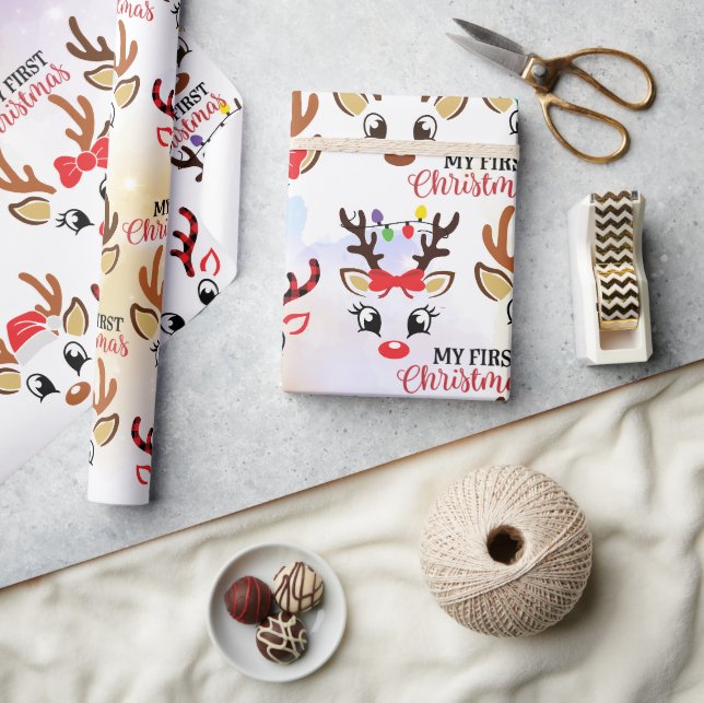 Papier Cadeau Motif de Noël Reindeer (Artisanat)