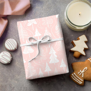 Papier Cadeau Motif de Noël rose blanc #6 ID1009