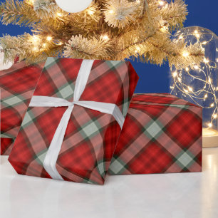 Papier Cadeau Motif de Noël rouge et gris