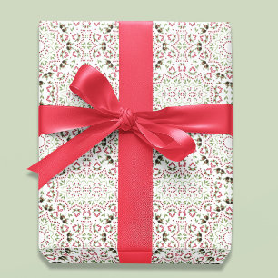 Papier Cadeau Motif de Noël rouge et vert 
