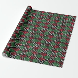 Papier Cadeau Motif de Noël rouge et vert tendance