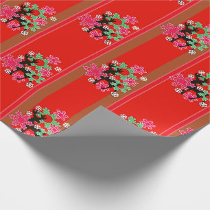 Papier Cadeau Motif de Noël rouge, Noël, cerf de Noël