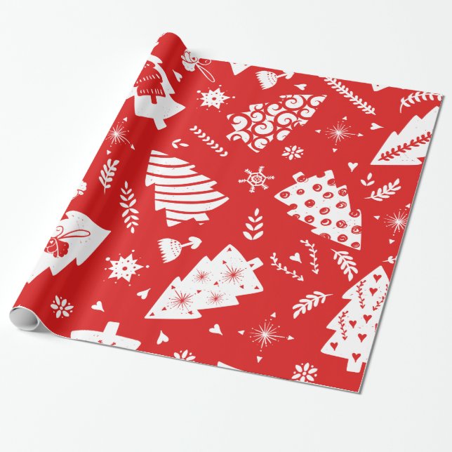 Papier Cadeau Motif de Noël scandinave (Déroulé)