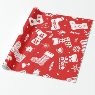 Papier Cadeau Motif de Noël scandinave