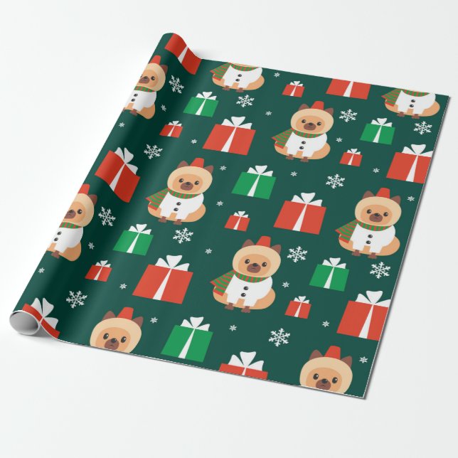 Papier Cadeau Motif de Noël Spitz (Déroulé)