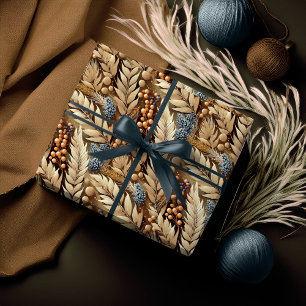 Papier Cadeau Motif de Noël Tons de Terre Joyeux#21 ID1009