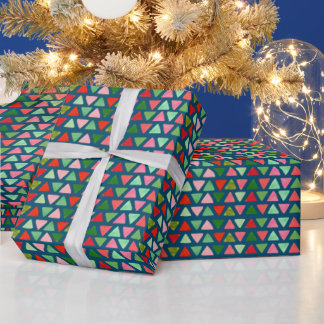 Papier Cadeau Motif de Noël triangle Abstrait moderne