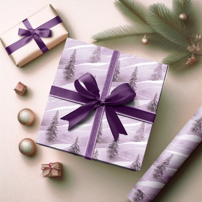 Papier Cadeau Motif de Noël violet #10 ID1009 (Créateur téléchargé)