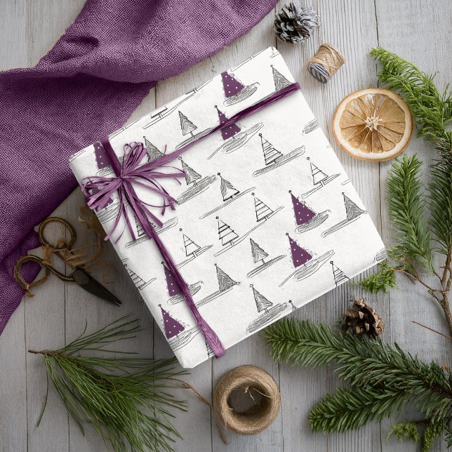 Papier Cadeau Motif de Noël Violet #5 ID1009 (Créateur téléchargé)