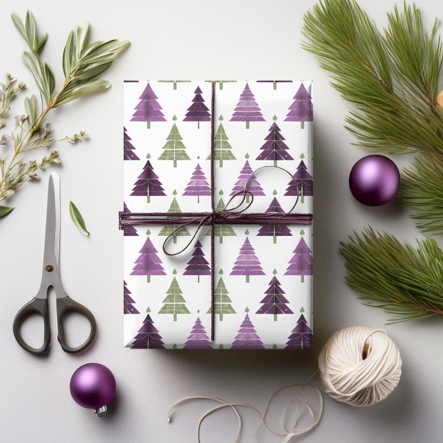 Papier Cadeau Motif de Noël Violet Vert#24 ID1009 (Créateur téléchargé)
