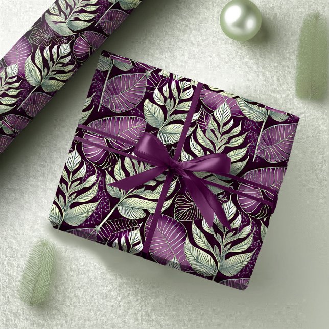 Papier Cadeau Motif de Noël Violet Vert#29 ID1009 (Créateur téléchargé)