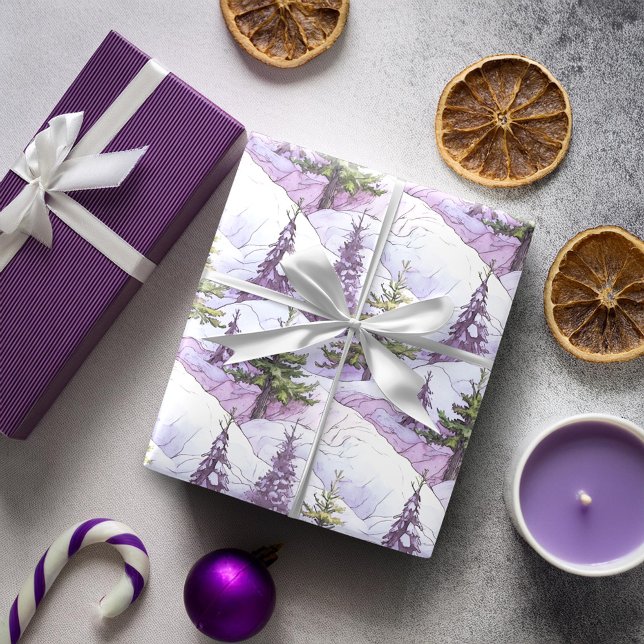 Papier Cadeau Motif de Noël Violet Vert #4 ID1009 (Créateur téléchargé)