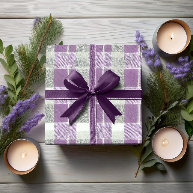 Papier Cadeau Motif de Noël Violet Vert #7 ID1009 (Créateur téléchargé)