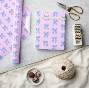 Papier Cadeau Motif de noeud bleu