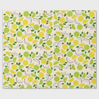 Papier Cadeau Motif de noix de citron vert et de menthe