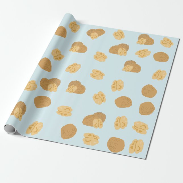 Papier Cadeau Motif de noix mignonnes (Déroulé)