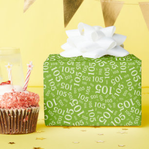 Papier Cadeau Motif de nombres aléatoires vert/blanc pour le 105