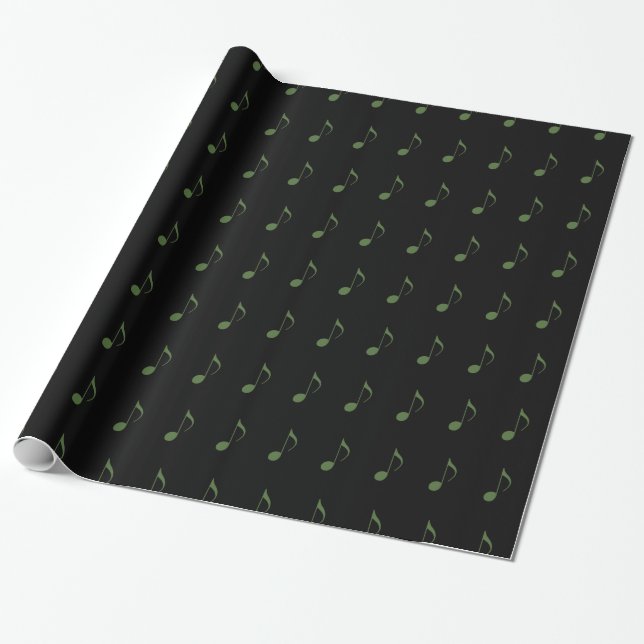 Papier Cadeau Motif de notes musicales (Déroulé)