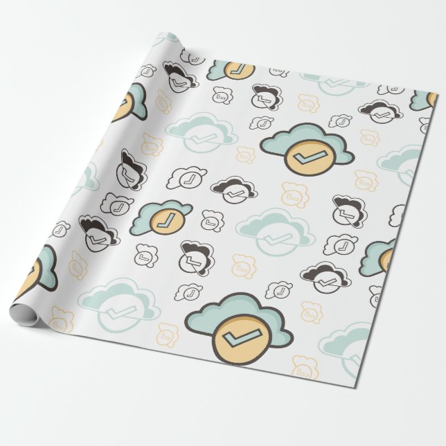 Papier Cadeau Motif de nuages sans couture (Déroulé)