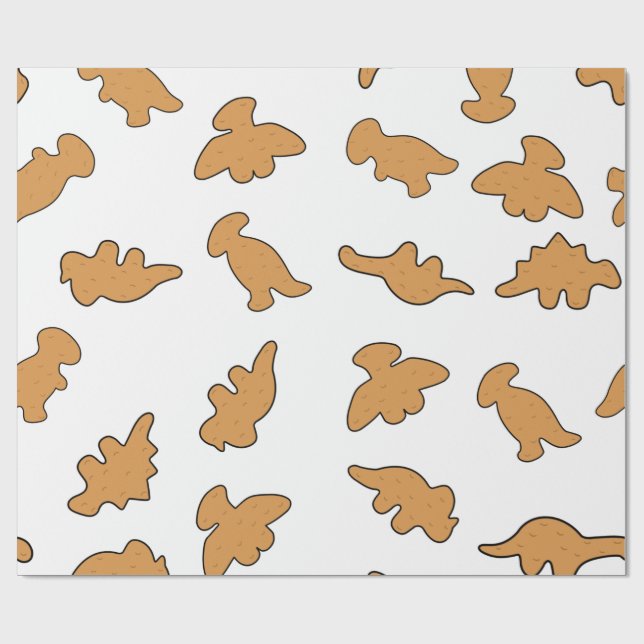 Papier Cadeau Motif de nuggets de dinosaure (Plat)