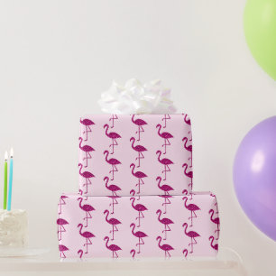 Papier Cadeau Motif de paillettes flamant rose scintillant