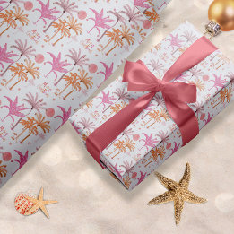 Papier Cadeau Motif de palmier de Noël tropical