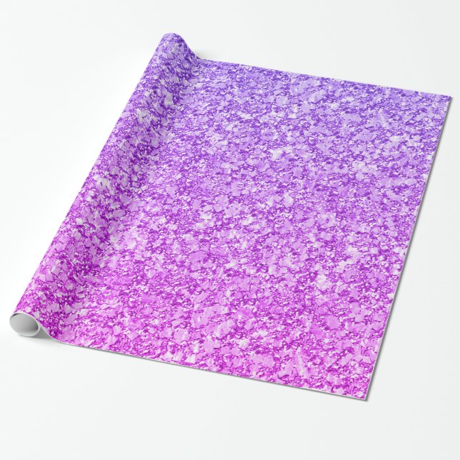 Papier Cadeau Motif De Parties scintillant Violet Et Rose (Déroulé)