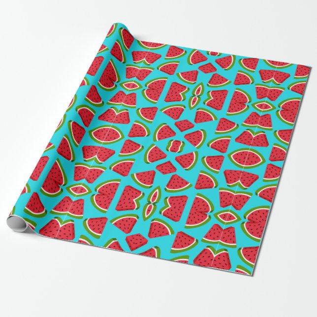 Papier Cadeau motif de pastèque amusant (Déroulé)