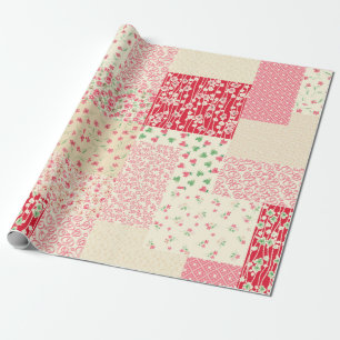 Papier Cadeau motif de patchwork abstrait dessiné à la main sans