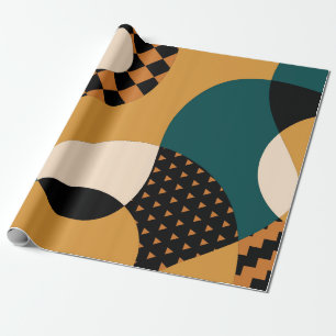 Papier Cadeau Motif de patchwork abstrait géométrique moderne, o