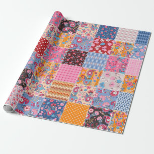 Papier Cadeau Motif de patchwork transparent