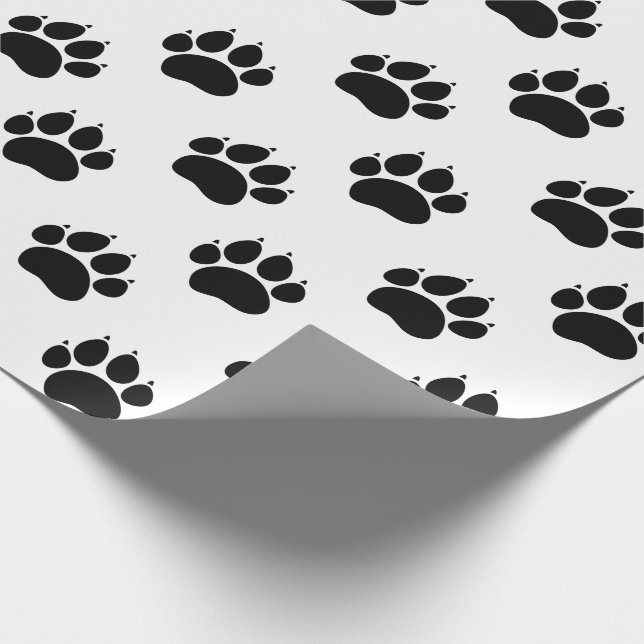 Papier Cadeau Motif de patte de compagnie (Coin)