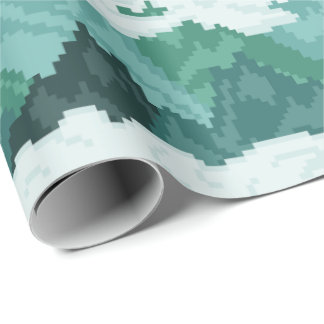 Papier Cadeau Motif de paysage de montagne en Pixel Art