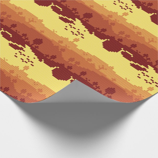 Papier Cadeau Motif de paysage en pixels (Coin)