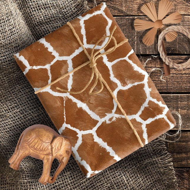Papier Cadeau Motif de peau de girafe Marron Selle ID1152 (Créateur téléchargé)