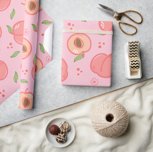 Papier Cadeau Motif de pêche d'été doux (Artisanat)