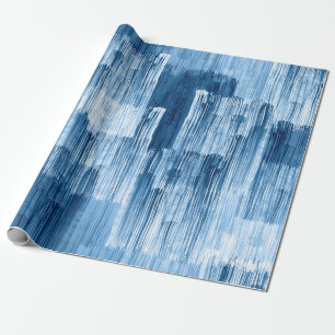 Papier Cadeau Motif de peinture Abstrait bleu