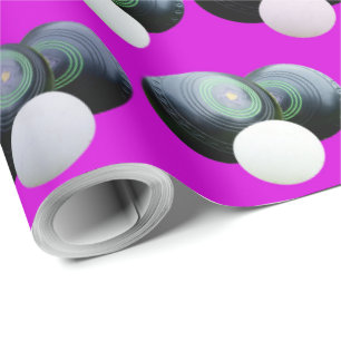 Papier Cadeau Motif De Pelouse Rose Et Noir,