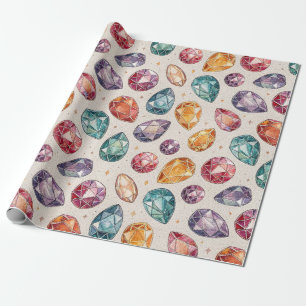 Papier Cadeau Motif de pierre précieuse colorée (1)