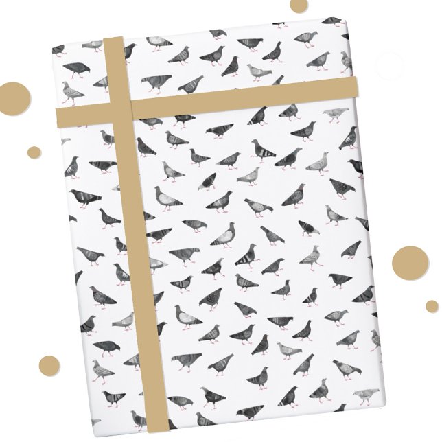 Papier Cadeau Motif de pigeon (Fun pigeon bird pattern gift wrapping paper roll)