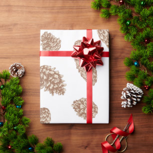 Papier Cadeau Motif de pin de Noël