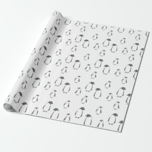 Papier Cadeau Motif de pingouins de Noël - cadeaux de Noël