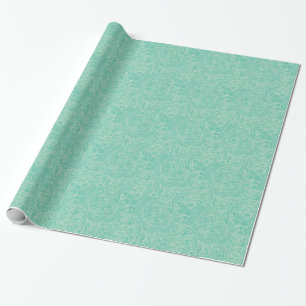 Papier Cadeau Motif de pivoine de turquoise