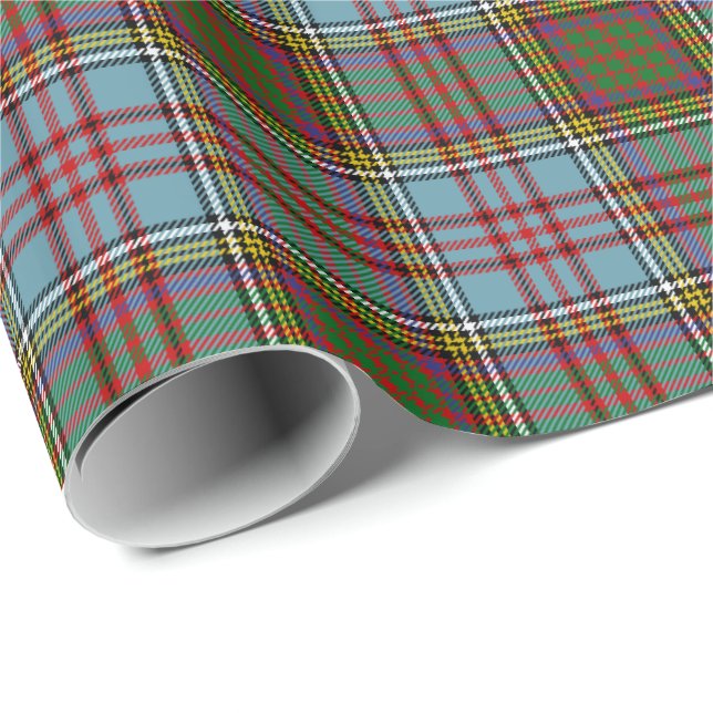 Papier Cadeau Motif de plaid de tartan d'Anderson de clan (Coin rond)