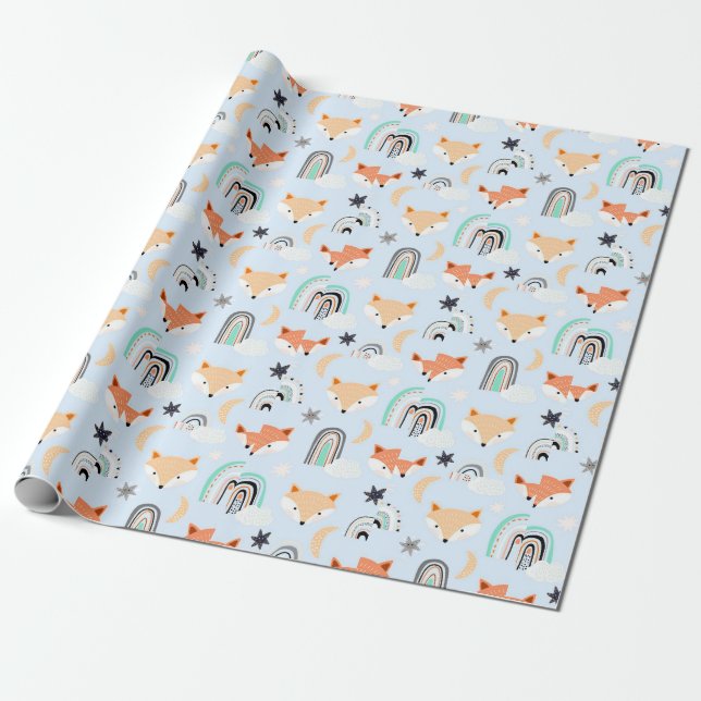 Papier Cadeau Motif de plaisir animal doodé personnalisé (Déroulé)