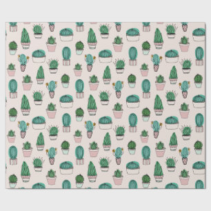 Papier Cadeau Motif de plante succulente Cactus Cactées