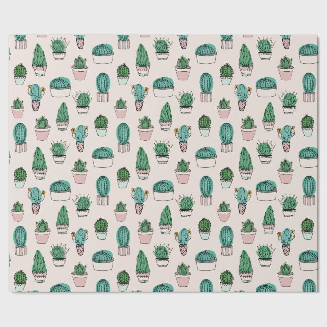 Papier Cadeau Motif de plante succulente Cactus Cactées (Couture)