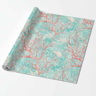 Papier Cadeau Motif de plongée en récif corallien